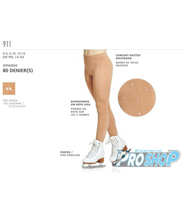 Collants avec pieds Mondor 911, strass, CARAMEL