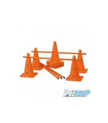 LOT de 10 CONES 12 TROUS 40 cm + 5 JALONS 1M