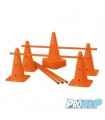 LOT de 10 CONES 12 TROUS 40 cm + 5 JALONS 1M