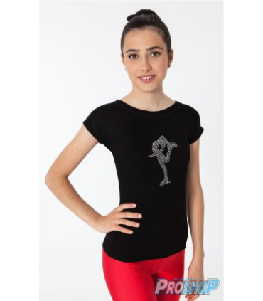 Tee shirt IM 6490, Patineuse strass, 6ans