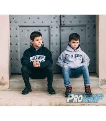 Sweat capuche signature A.TEXIER gris enfant