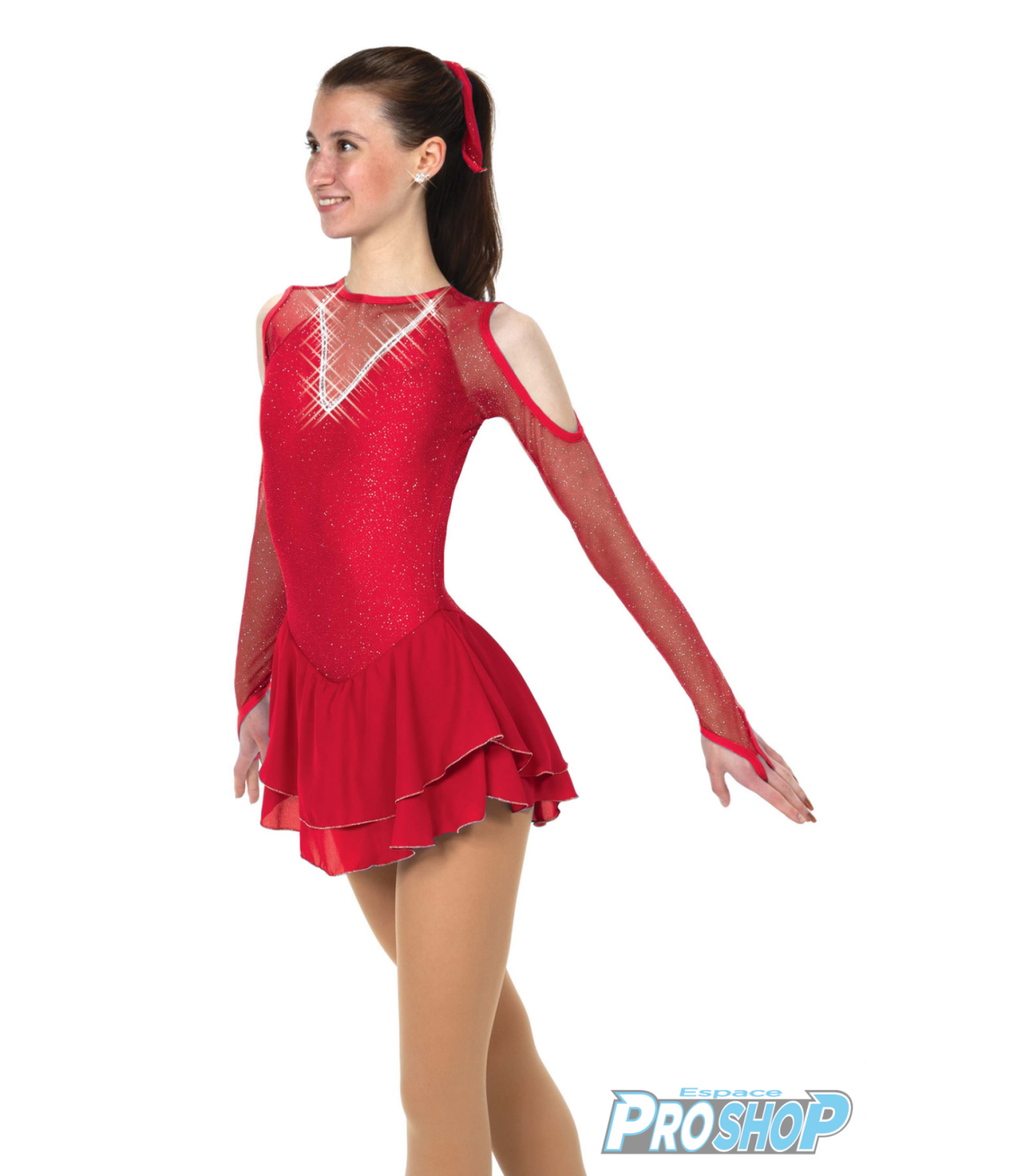 Tunique Jerry s 632 Crystals Cutouts Robe Rouge Rubis S