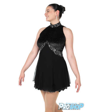 Robe en velours noir de jais dans un style empire