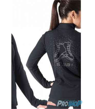 Veste IM6480 strass, zip noir, Thermique, ADULTE