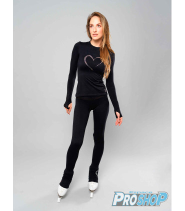Tee shirt Thuono HEART Performance, noir et maille noire