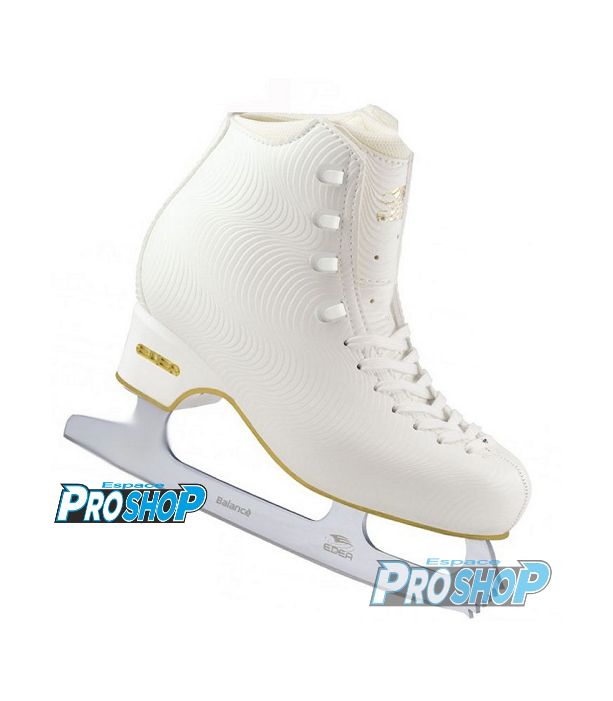 Patins à Glace EDEA Motivo Avec Lames Balance En Acier Carbone - Blanc Ivoire, Pour Débutants Et Patineurs Loisir