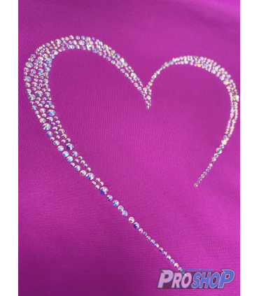 Tee shirt HEART Performance, fuchsia et maille noire