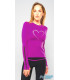 Tee shirt HEART Performance, fuchsia et maille noire