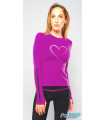 Tee shirt HEART Performance, fuchsia et maille noire
