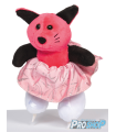Peluche de Patinage chat rose Jerry's 1465 avec jupe/chouchou 20cm