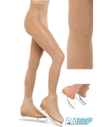 Collants de patinage derrière talon ou couvre patin avec strass