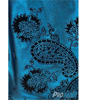 Robe en tissu scintillant, Dos en resille encolure dos filet, fermeture papillon, Jupe carée avec ouverture aux côtés