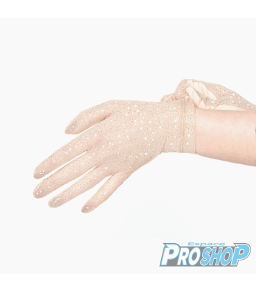 Gants Jerry's 1121 Glitter Mesh Compétition, Beige or