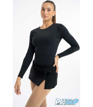 Jupe en lycra droite en rouge avec strass