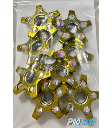 Ecrou strassé Star couleur, kit de 8